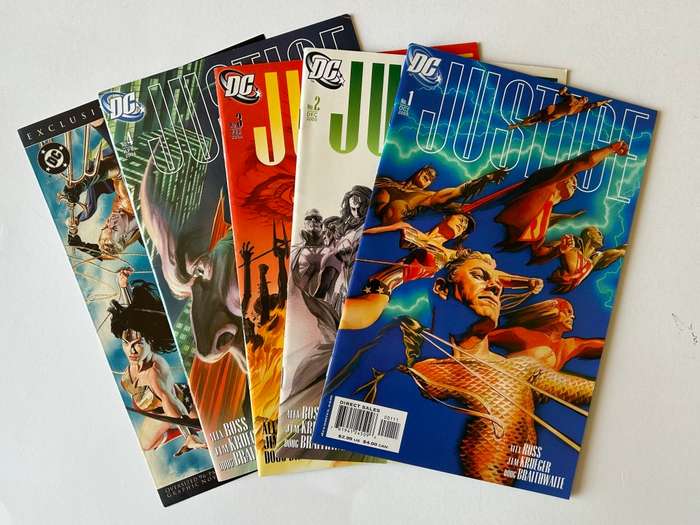 DC Comics Alex Ross JUSTICE No: 1-4 and a little extra preview booklet
