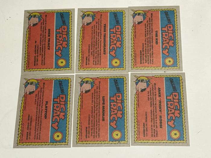 11 x DICK TRACY movie Cards by TOPPS 1990