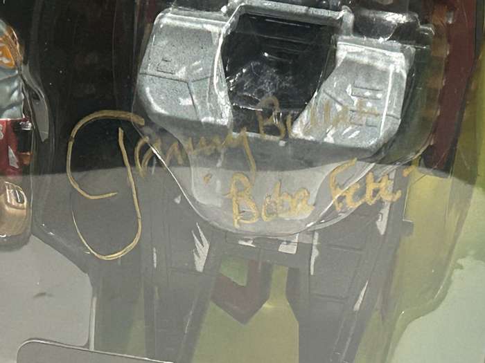 Signed autographed Star Wars BOBA FETT action figure from the 1996 Kenner Hasbro