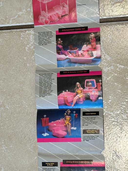 Vintage BARBIE 1984 Furniture Brochure Pamphlet by Mattel Toys