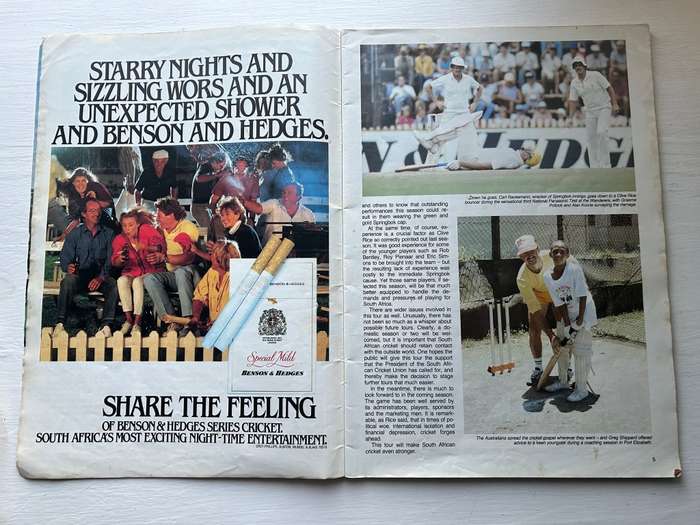 9 x Autographs signed South Africa SPRINGBOK CRICKET TEST 1986 Program