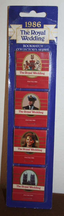 MATCHBOX 1986 ROYAL WEDDING SET of 4 match books
