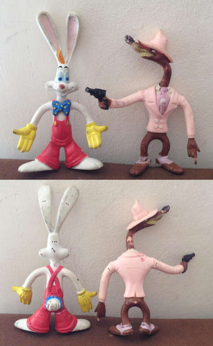 DISNEY ROGER THE RABBIT BENDIE BENDY FIGURES from 1987 - LJN Toys
