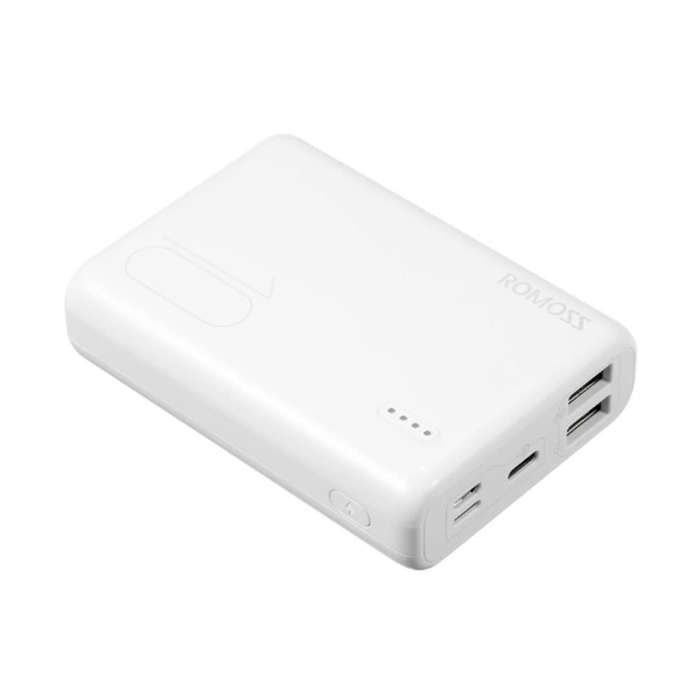 Romoss Simple 10 10000mAh Dual Output Power Bank - White