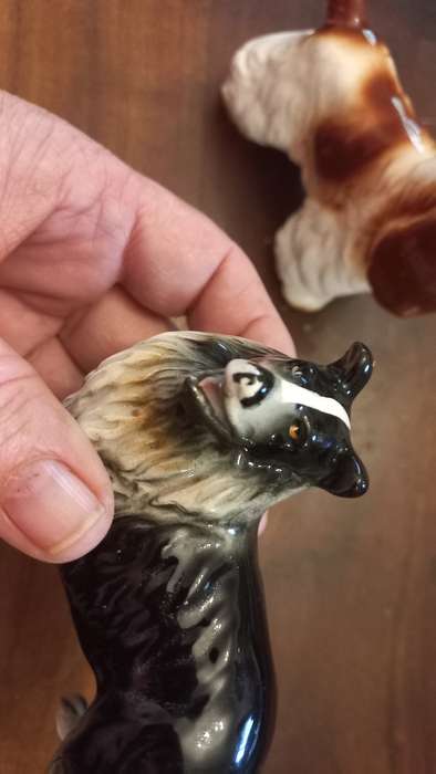 Porcelain doggie pair vintage