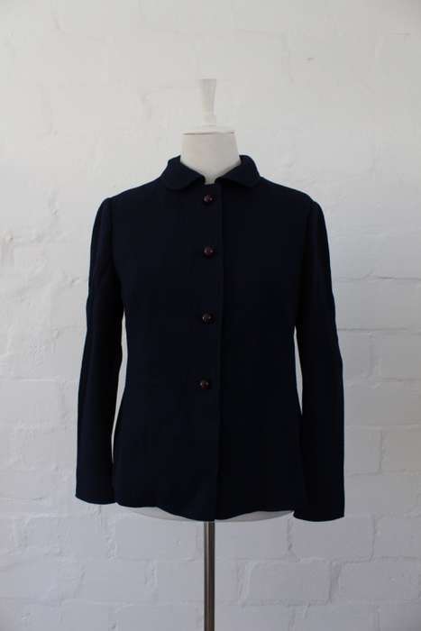 VINTAGE NAVY BLUE ITALIAN JACKET BLAZER - SIZE 12