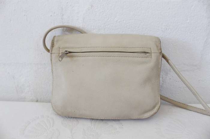 VINTAGE CREAM GENUINE LEATHER TULA MINI SLING BAG HANDBAG