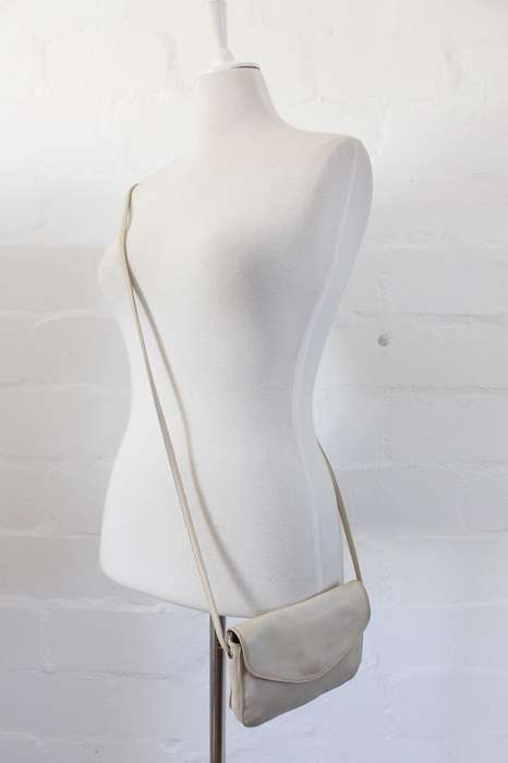 VINTAGE CREAM GENUINE LEATHER TULA MINI SLING BAG HANDBAG