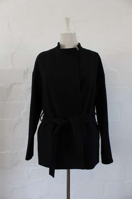 *FLASH SALE - 50% OFF!* *STILE BENETTON* DESIGNER BLACK TIE WAIST COAT JACKET - SIZE 10