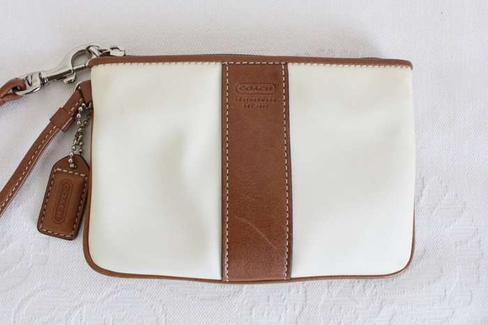 *COACH* DESIGNER LEATHER CANVAS COIN PURSE WALLET