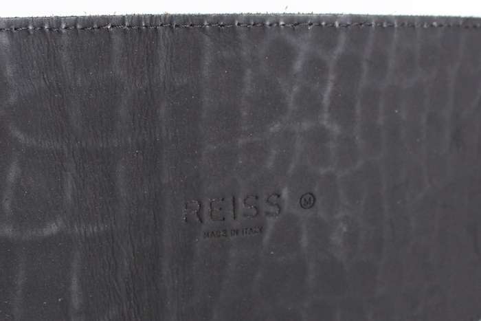 *REISS* DESIGNER PATENT LEATHER CROC BROWN WIDE BELT