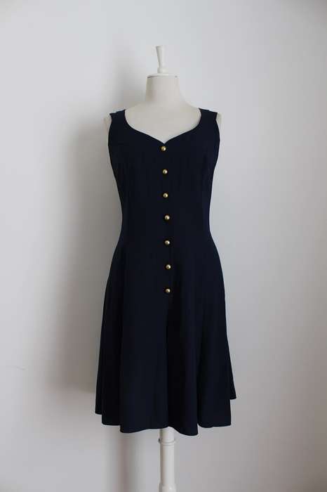 VINTAGE NAVY CRISS-CROSS BACK PLAYSUIT ROMPER - SIZE 16