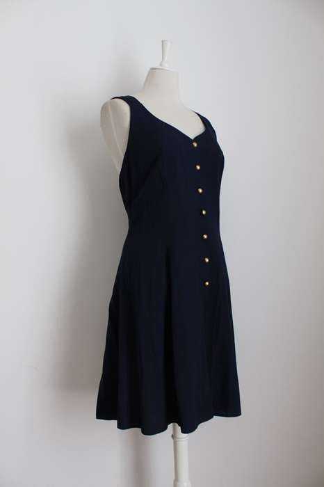 VINTAGE NAVY CRISS-CROSS BACK PLAYSUIT ROMPER - SIZE 16