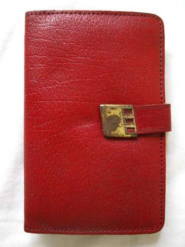 VINTAGE BLOOD RED GENUINE LEATHER LADIES WALLET/ PURSE