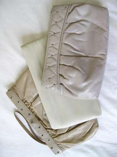 VINTAGE CREAM/ BEIGE CLUTCH BAG PURSE LOT OF 3