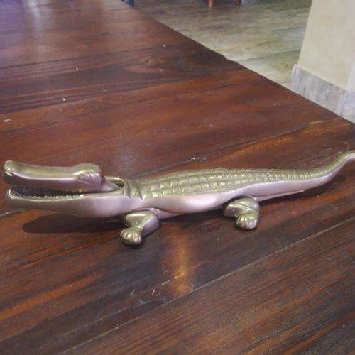 Heavy Brass Crocodile Nut Cracker