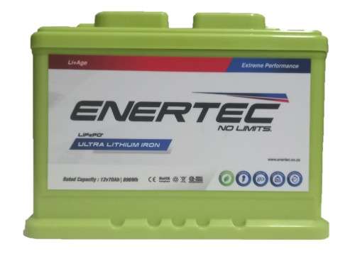 Enertec Lithium 12.8V/70AH Lithium Iron Phosphate Battery (LiFePO4)