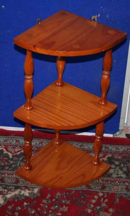 A GORGEOUS SOLLID WOOD WOT NOT WITH HOOKS TO MOUND IN A CORNER