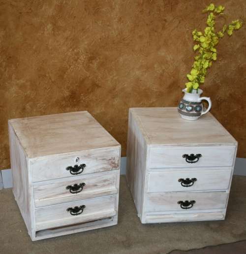 TWO STUNNING SHABBY CHIC BEDSIDE CABINETS OR CHEST OF DRAWERS - OR USE AS OCCASIONAL TABLE -