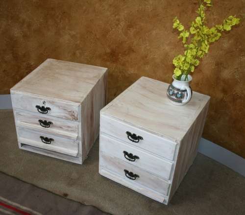 TWO STUNNING SHABBY CHIC BEDSIDE CABINETS OR CHEST OF DRAWERS - OR USE AS OCCASIONAL TABLE -