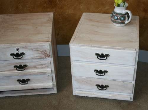 TWO STUNNING SHABBY CHIC BEDSIDE CABINETS OR CHEST OF DRAWERS - OR USE AS OCCASIONAL TABLE -