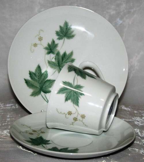 A Stylish Vintage mid century Noritake Trio Set in their Wild Ivy pattern, produced From1959