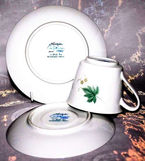 A Stylish Vintage mid century Noritake Trio Set in their Wild Ivy pattern, produced From1959