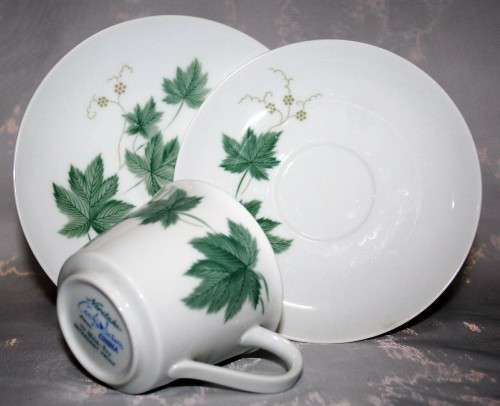 A Stylish Vintage mid century Noritake Trio Set in their Wild Ivy pattern, produced From1959
