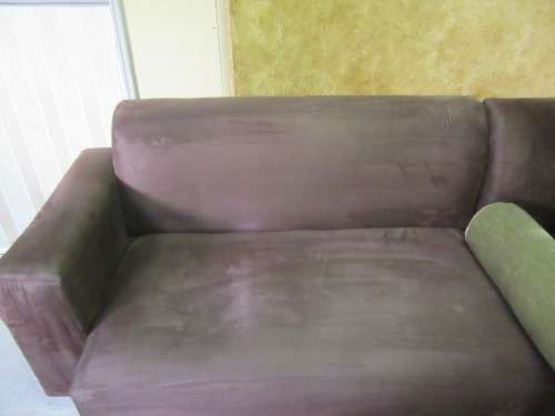 A MARVELOUS CHOCOLATE BROWN CORNER UNIT - FABRIC IN GOOD CONDITION - BEEN PROFESSIONALLY  CLEANED