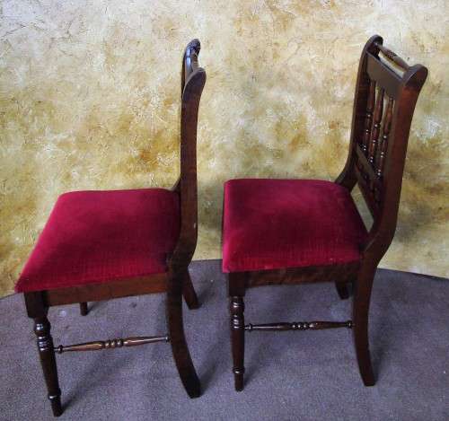 TWO GORGEOUS SOLLID WOOD DINING CHAIRS UPHOLSTERY IN GOOD CONDITION  BID PER EACH!!!
