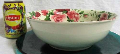 A STUNNING FLORAL VICTORIAN ROSE LARGE BOWL BY WILLIAM JAMES -