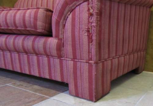 A FANTASTIC DOUBLE SEATER SLEEPER COACH - FEW SCUFFS NOTHING THAT A DESIGNER THROW CAN NOT COVER