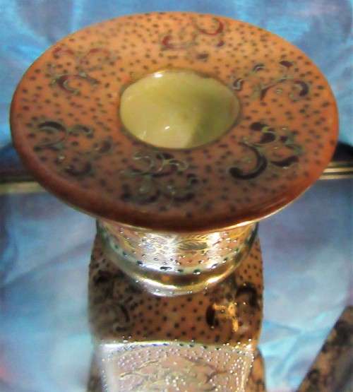 Pair of SATSUMA vintage oriental porcelain candle stick holders PRICE FOR BOTH