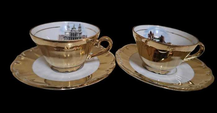 Set of Gold German Bavaria demitasse cup & saucer