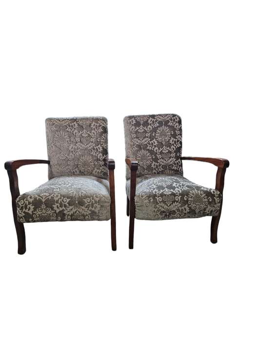 Lovely Vintage Pair of Newly Upholstered Arm Chairs