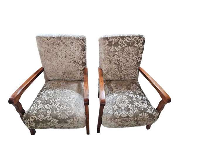Lovely Vintage Pair of Newly Upholstered Arm Chairs