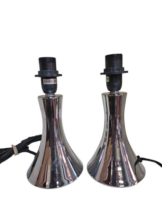 Silver-colored table lamps