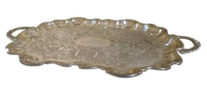 Silver plated serving tray