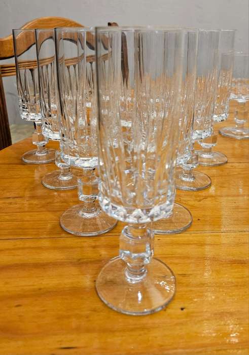 67 PC Retro Mid-Century Crystal Glass Set