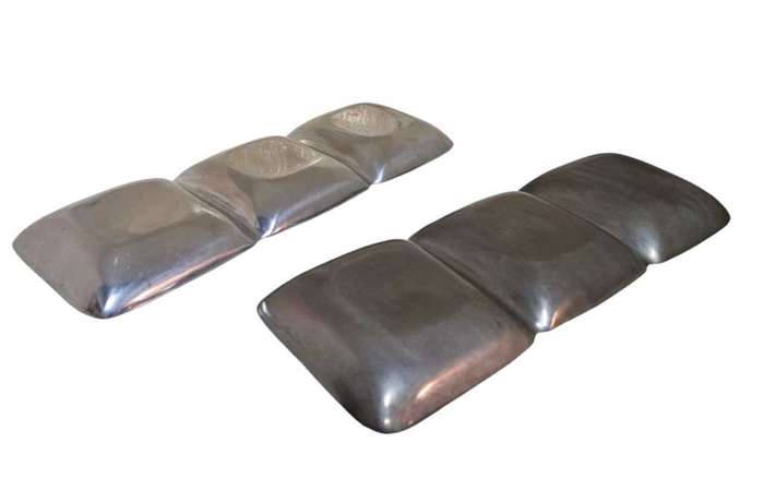 Pair Pewter/Metal Snack Trays