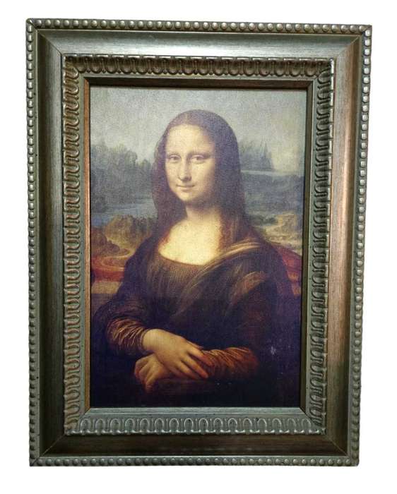 Exquisite Framed Mona Lisa on canvas, a timeless masterpiece 41x32cm