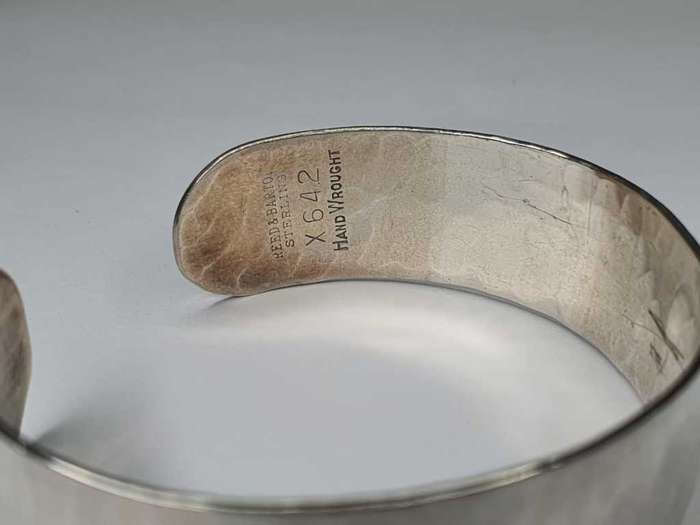 Antique Read & Borton +/- 1930 Sterling Silver hand Wrought Bangle