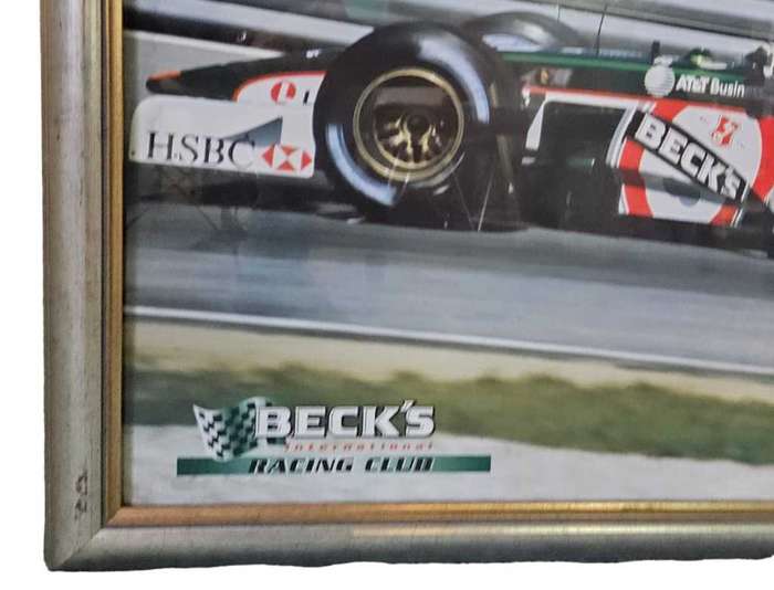 Becks Racing Club Print behind glass