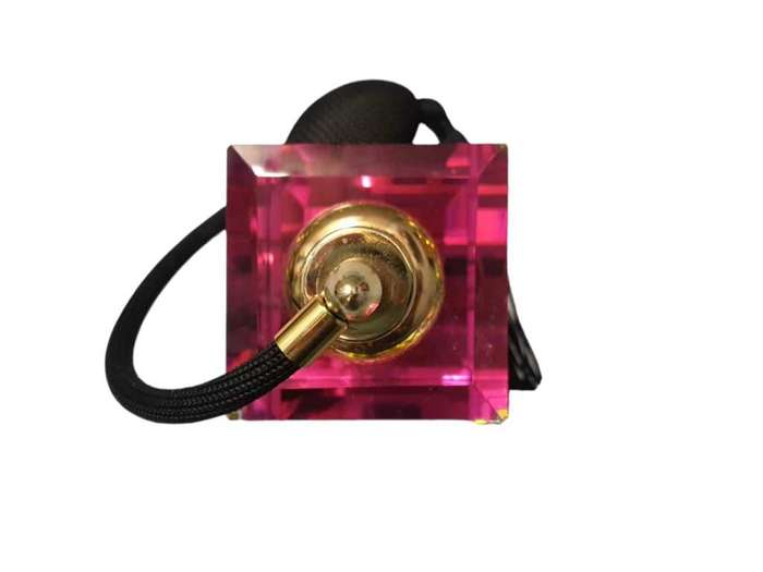 Coloured Crystal Perfume Bottle With Bulb And Tassel Spray