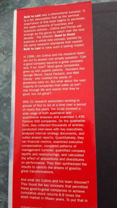 GOOD TO GREAT by JIM COLLINS Why Some Companies make the Leap..and others Don`t  business studies