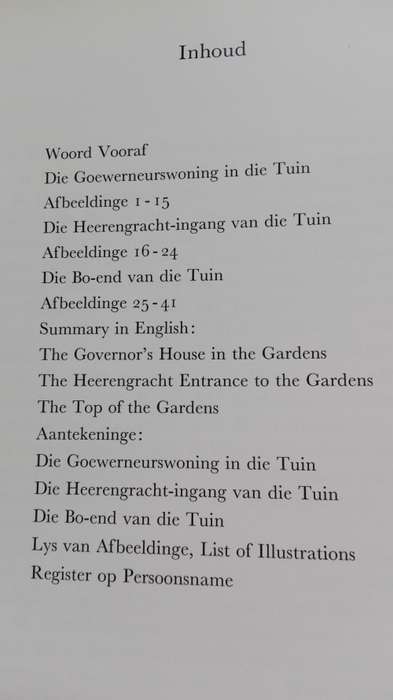 ARGITEKTONIESE SKOONHEID IN KAAPSTAD SE KOMPANJIESTUIN 1777-1805 D BAX 1963 EN C KOEMAN