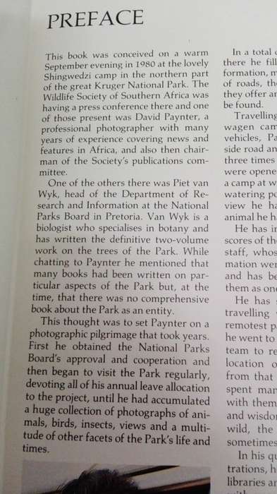 KRUGER PORTRAIT OF A NATIONAL PARK by DAVID PAYNTER WILF NUSSEY ( Kruger National Park KNP  ))