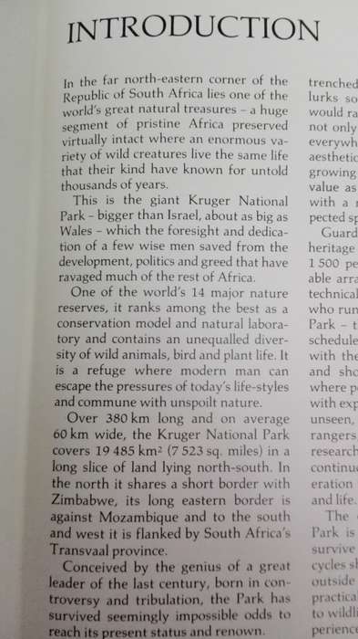KRUGER PORTRAIT OF A NATIONAL PARK by DAVID PAYNTER WILF NUSSEY ( Kruger National Park KNP  ))