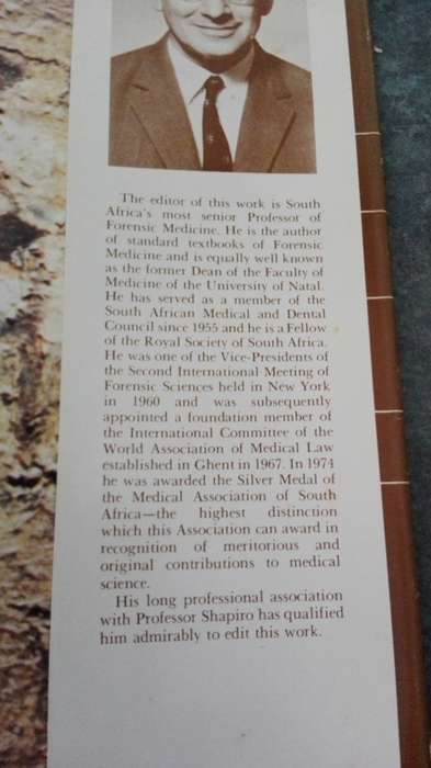 MEDICO-LEGAL MYTHOLOGY and other forensic contributions signed by H A Shapiro edited by I Gordon