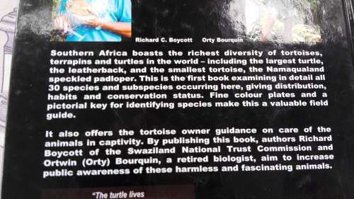 THE SOUTHERN AFRICAN TORTOISE BOOK Revised Expanded Edition Richard C Boycott Terrapins South